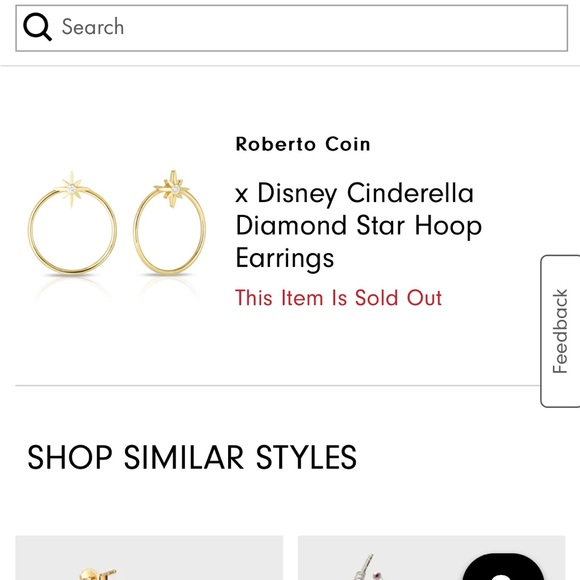 Roberto Coin X Disney Cinderella Diamond Star Hoop Earrings - Picture 8 of 8